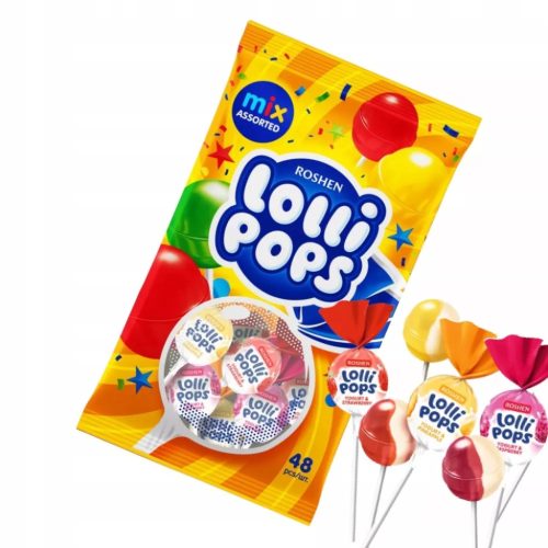 Roshen Joghurtos-gyümölcsös nyalóka 48db